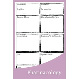 Pharmacology Template Study Guide Nursing School: Pharmacology Logbook
