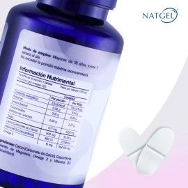 Calcio Max | Vitamina D3 + Omega 3 | 120 Tabletas | Natgel