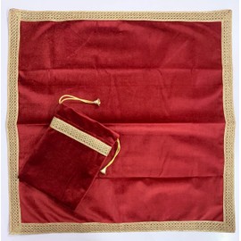 SMMS - Mantel de terciopelo espiritual (granate, mediano: 61 x 61 cm x 24 pulgadas)
