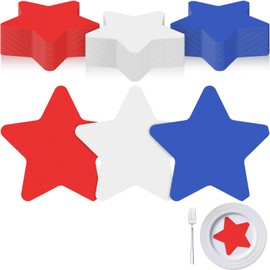 Nuanchu 200 Pcs American Flag Napkins 4th of July Patriotic Napkins Red White and Blue Disposable Paper Napkins USA Stars and Strips Hand Towels Cocktail Napkins for Independence Day (Star)