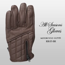 RR05-DBR-XL Cowhide Motorcycle Gloves, Genuine Leather, Touch Panel Compatible, Leather Gloves, Men's, Women's, Smartphone, All Seasons, Spring, Summer, Autumn, Winter, Brown, Brown