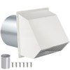 6 Inch Hooded Wall Vent with Screen and Damper,Dryer Vent