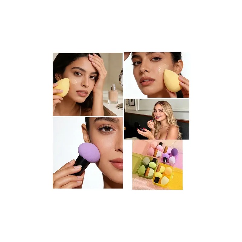 8kit De Esponja Para Maquillaje Con Brochas Kabuki Para Base