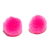 Mini Hot Pink Fuzzy Pom Pom Stud Earrings (S185)