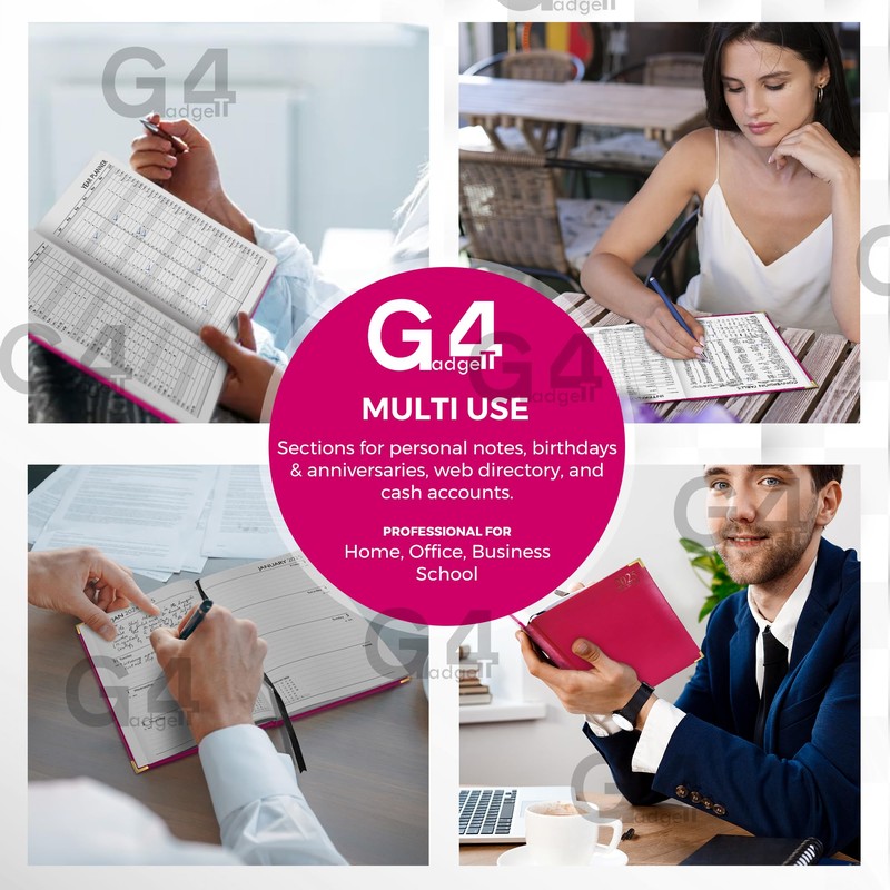 G4GADGET 2025 A4 Week To View Pink Diary Week On