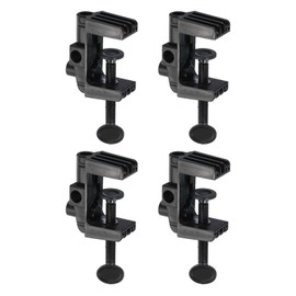 PATIKIL 0.51" Hole Dia. Desk Clamp, 4 Pcs Plastic Adjustable Universal C-Clamp Base for Microphone Mic Arm Table Lamp Gooseneck Mount Holder, Black