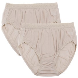 Forever Angel 2 Pack Women's 100% Silk Stretch Bikini Panties Briefs Plus Size XL