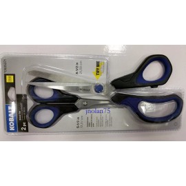 KOBALT 2 Piece Stainless Steel Straight Scissors Comfort Grip Household Kitchen