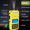 GMRS Two Way Handheld Radio Safety Yellow and Behind The