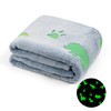 Winthome Glow in Dark Blanket, Soft Flannel Fleece Stars Blanket,All