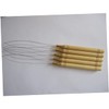 Gatuida 5pcs Hair Extension Loop Needle Threader Wooden Handle Hair