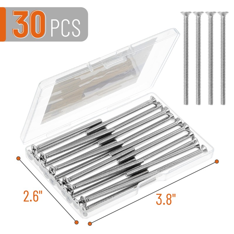 Bates- Wall Plate Screws, 6-32 x 2, 30 pcs, Long