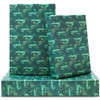 Crocodile Wrapping Paper for Boys Girls Kids, 6 Sheets Green