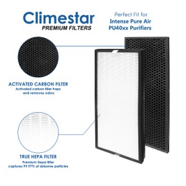 Climestar PU4020 True HEPA and Pre-Filter Combo Replacement Compatible With Rowenta PU4020 Intense Pure Air Purifier, 1 Set