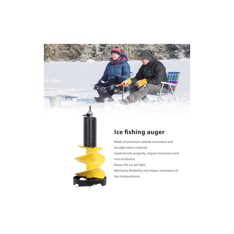 Fockety Ice Auger, 8 Inch Diameter Nylon Ice Fishing Auger,