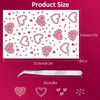 3 Sheers Pink Heart Rhinestone Sticker Acrylic Heart Gems Stickers