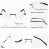 FEIVSN 3 Pack Rimless Reading Glasses for Men Blue Light