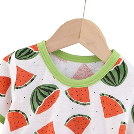 Aduni Kids' Pajamas, Boys, Girls, 100% Cotton, Top and Bottom Set, Short Sleeve, Room Wear, Children's Clothes, Loungewear, Sleepwear, Baby Clothes, Room Wear, Children's Pajamas, Cute, Summer, 35.4 -