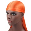 Men Silk Durag Long Straps Bandanas for Men Headwear Waves