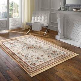 Taracarpet Palazzo Royal Antique Roses Border Gold 160 x 230 cm Short Pile Oriental Rug for Living Room, Dining Room and Bedroom