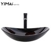 YIMAI Ingenuity Vessel Sink Bathroom Sinks Tempered Glass Art Basin