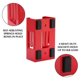 EMENTOL Magnetic Glove/Tissue Dispenser Holder, Red Glove Dispenser Wall Mount, Mount onto Tool Box or in Workshops