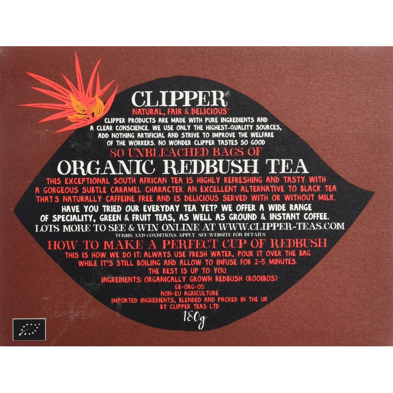 Clipper Organic Redbush Tea, 80 Bags, 180g