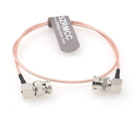 SZRMCC BNC to BNC Male SDI Cable RG179 75 Ohm RF Coaxial Cable 3G HD Video Cable for ARRI Red Blackmagic Cameras Atomos SmallHD Monitor (Right Angle to Right Angle, 50 cm)