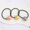 HIFANMM 3PCS Metal Hair Ties for Women Girls, Rose Gold