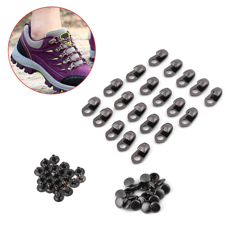 Ejoyous Boot Hooks Lace Fittings with Rivets - 20pcs/set for