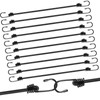 moinkerin Tensioning Elastic Straps with Hooks, 12 Pieces, 30 cm