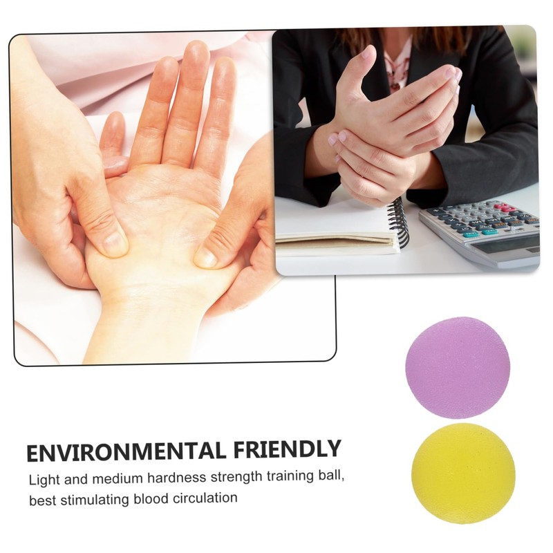FRCOLOR 2Pcs Round Grip Balls for Hand Therapy Stress Relief