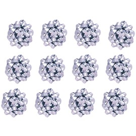 The Gift Wrap Company Decorative Glitterati Lotus Bows, Medium, Silver