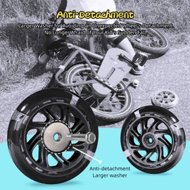 PRUNUS Flash Bike Training Wheels for 12 14 16 18 20 Inch.Training Wheels for Kids Bike is Heavy Duty.Bicycle Training Wheels is Suitable Single Speed Bike