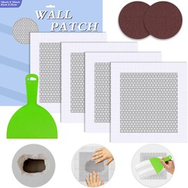 BENBUWN Dry Wall Repair Kit Upgraded Size, 4 * 10 Inch Self-Adhesive Aluminum Drywall Patch Kit with Its Own Large Trowel for Drywall Large Hole Repair Kit, Wall Repair Patch Kit.
