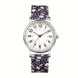 Jewelrywe Nurse Wrist Watch Pulsometer Silicone Band Easy to Read Quartz Watches for Nurses DoctorsColor: Black#2