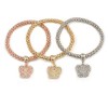 Avalaya Gold/Silver/Rose Gold/Set Of 3 Thick Mesh Flex Bracelets with
