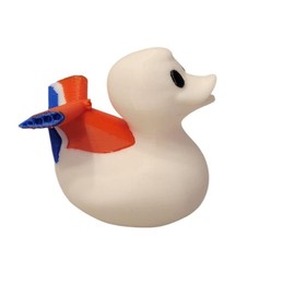 Carnival Cruise Duck 3D Printed - White Duck with ships colors, Ideal for Cruises and Fun Activities - Quanity: 1