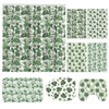 Tatuo 8 Pcs Green Leaf Shower Curtain Set Tropical Jungle