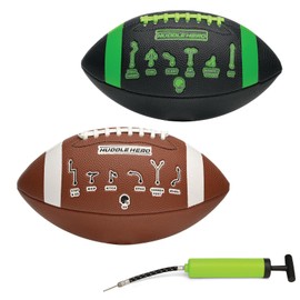 Xcello Sports Huddle Hero Mini Football 2-Pack w/Pump (Black and Brown)