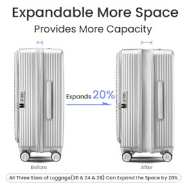 Luggage Sets 3 Piece (20/24/28): Expandable Carry-On Luggage with TSA Lock, Hard Shell & Spinner Wheels