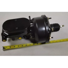 CNCDPT 7" Street Hot Rod Power Brake Booster & Master Cylinder Black Brakes Custom Car