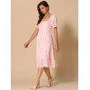 Allegra K Summer Square Neck Dress for Women's Short Puff