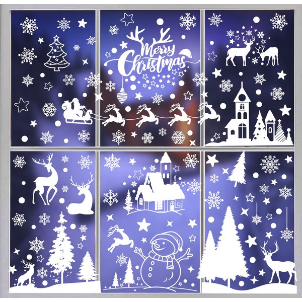 MIUTME 145 Christmas Window Stickers, 9 Sheets Christmas Window Stickers,