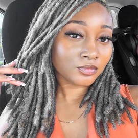 Loc Extensions Human Hair 100% Black and Gray 0.4cm 10inch 30 strands Salt and Pepper Grey & Black Handmade Dreadlock Extensions