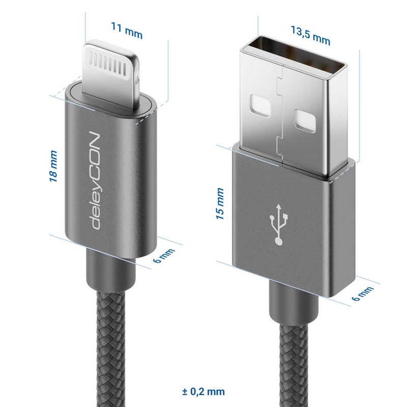 DeleyCON Lightning Cable, Nylon