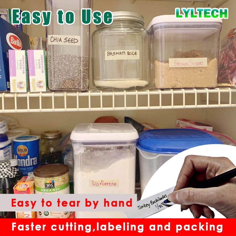 Freezer Tape 3 Rolls,Crepe Paper,Removable Labels,Writable Surface,Easy to Tear, Working