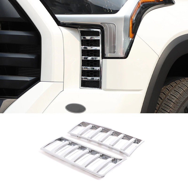 MXtech-23 Chrome Front Headlights Grille Vent Trim Cover Frame for