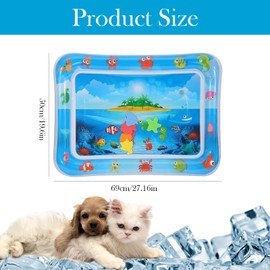 DXPETA Cat Water Mat With Fish, Water Play Mat For Cats And Dogs, Sensory Play Mat For Infants 3-36 Months, Inflatable PVC Mat 50 * 69cm, Portable For Home And Outdoor Use