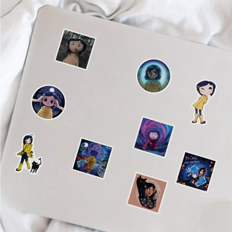 Coraline 50 Calcomanias Stickers Película Contra Agua